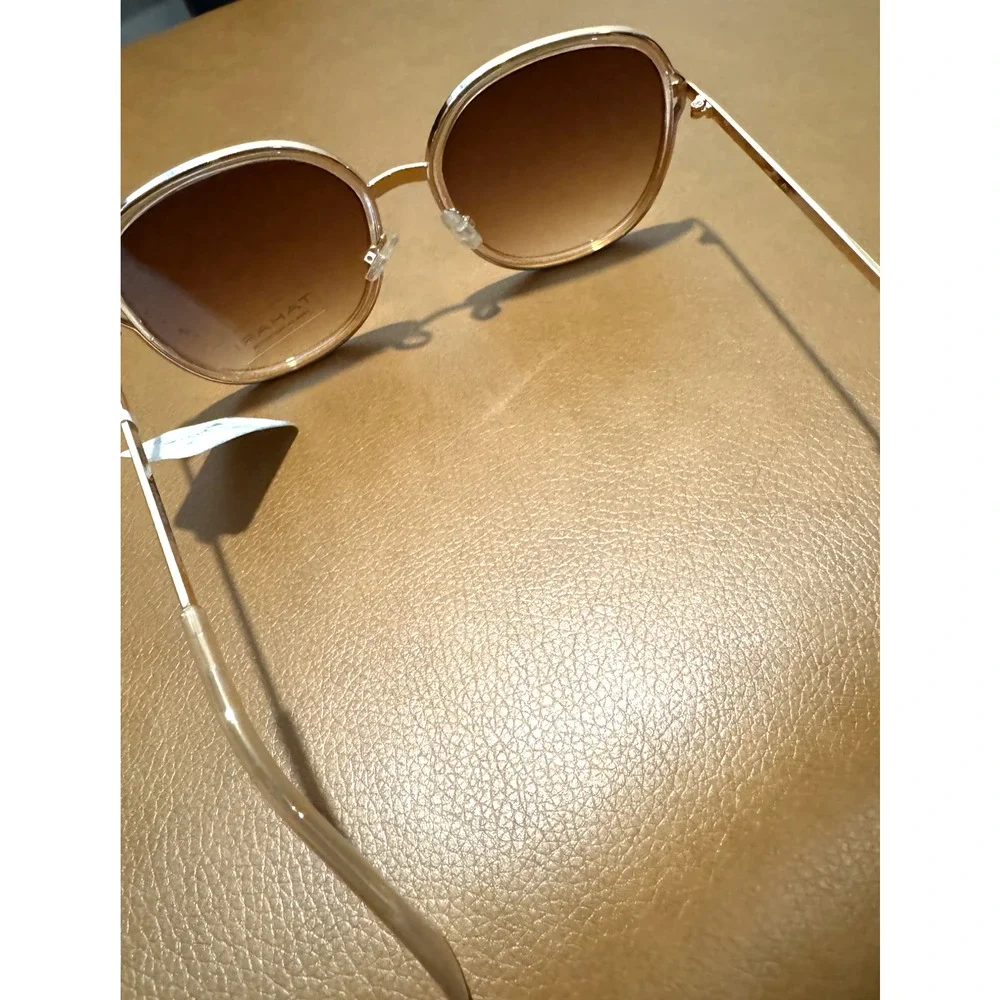 NWT TAHARI TH783 Brown Gold Aviator Authentic Sunglasses Gift idea /1018/ New